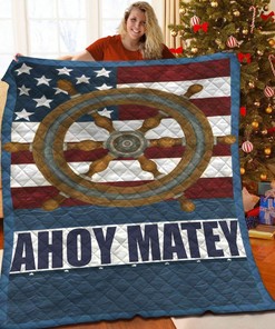 Ahoy Matey Quilt Bedding Set for Home Decoration and Family Gifts, Perfect for Picnic