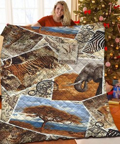 African Animal Quilt Bedding Set - Great Gifts for Family and Bedroom Decor