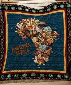 Africa Map Personalized Quilt Bedding Set for Home Decoration and Family Gifts