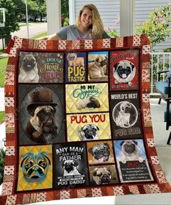 Adorable Pug Quilt Bedding Set Blanket - Perfect for Bedroom Decor and Gift Giving