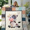 Adorable Cow Quilt Blanket Set for Cozy Home Decoration and Picnic Fun - Great Gifts for Family