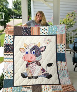 Adorable Cow Quilt Blanket Set for Cozy Home Decoration and Picnic Fun - Great Gifts for Family