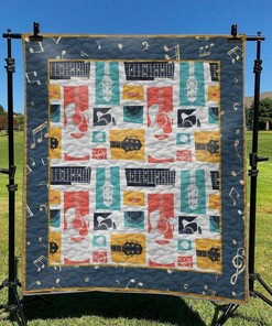 Add Your Text to Music Quilt Bedding Set for Bedroom Decor and Family Gifts, Perfect for Home Decoration and Picnic
