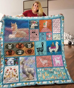 Add Your Text to Llama Quilt Bedding Set for Bedroom Decor and Family Gifts, Perfect for Home Decoration and Picnic