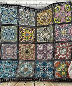 Add a Touch of Color to Your Room with Colorful Seamless Mandala Blanket Quilt Bedding Set - Gifts for Family