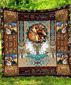 Add a Personal Touch to Your Bedroom with Native American Horse Quilt Bedding Set, Gifts for Family