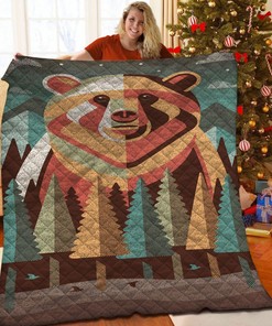 Add a Personal Touch to Your Bedding with a Customized Bear Quilt Bedding Set - Perfect for Home Decor and Picnics