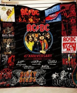 AC/DC Rock Band Legend Personalized Quilt Bedding Set for Bedroom Decor and Great Family Gifts