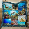 3D Turtle-Print Quilt Bedding Set Blanket - Great for Bedroom Decoration and Family Gifts