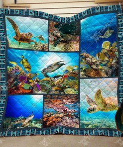 3D Turtle-Print Quilt Bedding Set Blanket - Great for Bedroom Decoration and Family Gifts