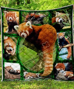 3D Red Panda In The Forest Quilt Bedding Set Blanket