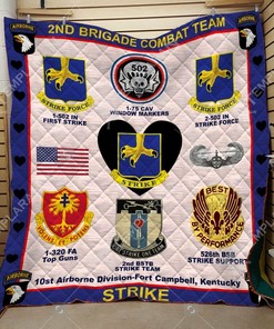 2Nd Brigare Combat Team Blanket Quilt Bedding Set Bedroom Decor, Gifts for Family
