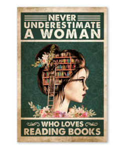 Alternative view of Poster Never Underestimate A Woman Who Loves Reading Books