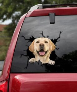 Dog Decal Car Decoration Sticker For Car Window Bumper Labrador Crack Vinyl Dog Decal