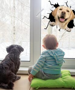 Dog Decal Car Decoration Sticker For Car Window Bumper Labrador Crack Vinyl Dog Decal
