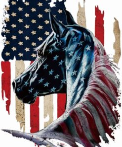 Horse American Flag Car Decal Patriot Horse USA Flag Car Door Window Decal Waterproof Sticker