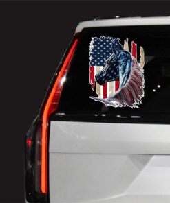 Horse American Flag Car Decal Patriot Horse USA Flag Car Door Window Decal Waterproof Sticker