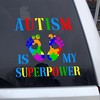 Autism Awareness Superpower Car Sticker - Autism Awareness Ribbon Waterproof Decal for Car and Truck.