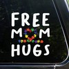 Free Mom Hugs Autism Car Decals - Autism Awareness Vinyl Sticker for Car Door and Window