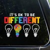 It's Ok to Be Different Autism Car Decals - Autism Awareness Puzzle Piece Support Sticker for Car