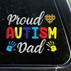 Proud Autism Dad Car Stickers - Autism Awareness Puzzle Piece Support Decals