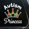 Autism Princess Car Stickers - Autism Princess Puzzle Piece Support Decal for Car Window and Door