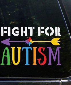 Puzzle Arrow Fight for Autism Car Decal - Autism Awareness Puzzle Piece Stickers for Door and Window