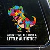 Little Autistic Dinosaur Car Decals - Autism Awareness Puzzle Piece Support Stickers