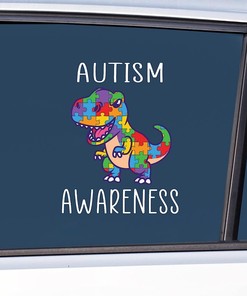Waterproof Dinosaur Autism Awareness Decal - Pride Vinyl Stickers for Cars, Walls, Laptops and Motorcycles