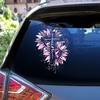 Breast Cancer Awareness Pink Leopard Jesus Cross Sunflower Vinyl Transparent Car Decal, Faith Jesus Cross Breast Cancer Awareness Car Sticker
