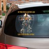 Jesus Knight He Who Kneels Before God Can Stand Before Anyone Transparent Vinyl Car Sticker, Jesus Christian Warrior Car Decal for God Prayers Gift