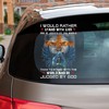 I Would Rather Stand with God and Be Judged by The World Transparent Vinyl Car Sticker, Jesus Lion of Judah Evil with Wings Car Decal for Christian Gift