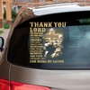 Jesus Lion of Judah Under Cross Thank You Lord for Your Grace for Your Mercy Transparent Vinyl Car Sticker, Jesus Lion Car Decal for God Prayers Gift