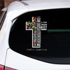 I Can Do All Things Through Christ Who Strengthens Me Autism Awareness Jesus Cross Fighting Car Decal