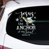 Turtle Jesus is The Anchor of My Soul Car Decal, Turtle Sea Animals Anchor Starfish Beach Sticker For Car Side Door Rear Window