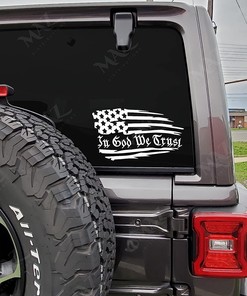 In GOD we Trust Decal Sticker - Vinyl UV Decals For Cars Trucks Vans SUVs Windows Walls Cups Laptops
