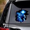 Jesus Cracked Car Decals, 3D Lion Jesus Window Glass Vinyl Car Sticker, Jesus Christian Broken Glass Car Sticker Waterproof