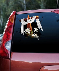 Jesus Flowers Cracked Car Decal Sticker Waterproof Vinyl Decals For Car Side Door And Rear Window