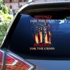 Jesus Sacrifice Stand for The Flag Kneel for The Cross Car Sticker Decal, Meaningful Gift for Jesus Christ God Believers, Vinyl Transparent Car Rear Window