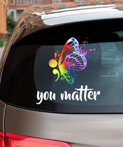 Suicide Prevention Awareness Butterfly You Matter Car Sticker Decal, Suicide Prevention Awareness Vinyl Decal