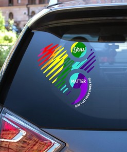 Suicide Awareness You Matter Don't Let Your Sotry End Car Sticker Decal, Suicide Prevention Awareness Heart Vinyl Decal