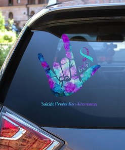 Suicide Prevention Awareness Decals - Love Hand Sign Car Sticker Decal, Suicide Prevention Awareness Vinyl Decal, Gift for Suicide Awareness