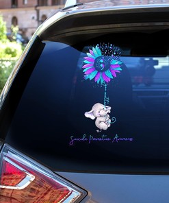 Suicide Awareness Decals - Baby Elephant Sunflower Semicolon You Matters Car Decal, Gift for Lover, Prevention Sticker