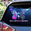 Suicide Awareness Semicolon Butterfly They Whispered to Her You Cannot Withstand The Storm Car Door Window Vinyl Sticker