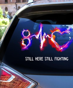 Suicide Prevention Awareness Decals Still Here Still Fighting Car Decal, Suicide Prevention Awareness Colorful Heartbeat Car Door Window Sticker