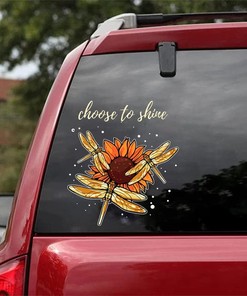 Suicide Prevention Awareness Sunflower Dragonfly Choose to Shine Vinyl Decals For Car Door And Windows