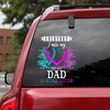 Suicide Awareness Decals - Everyday I Miss My Dad Car Sticker, Purple and Teal Flowers Heart Decal for Car