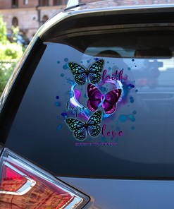 Suicide Prevention Awareness Sticker Butterfly Faith Hope Love Car Sticker Decal, Suicide Prevention Awareness Decal, Gift for Suicide Awareness