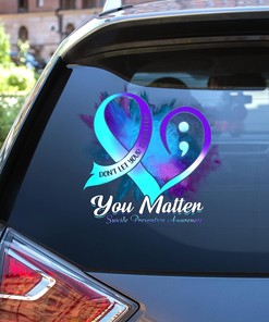 Suicide Prevention Awareness Don't Let Your Story End Car Door Sticker Decal, Suicide Prevention Awareness Heart Vinyl Decal