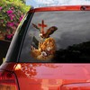 Lion God Lamb Eagle Jesus Bless America Car Sticker 4th Of July Car Decal 